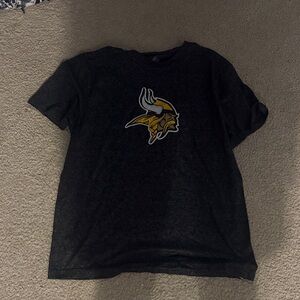 Majestic Black Short Sleeve Tee with Viking Logo